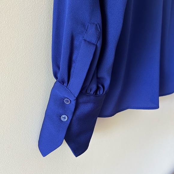 MNG  Long Sleeves | Dark Royal Blue Blouse (size S) - Picture 3 of 8